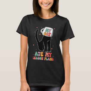 T-shirt Chat de professeur drôle a mangé mes plans de cour