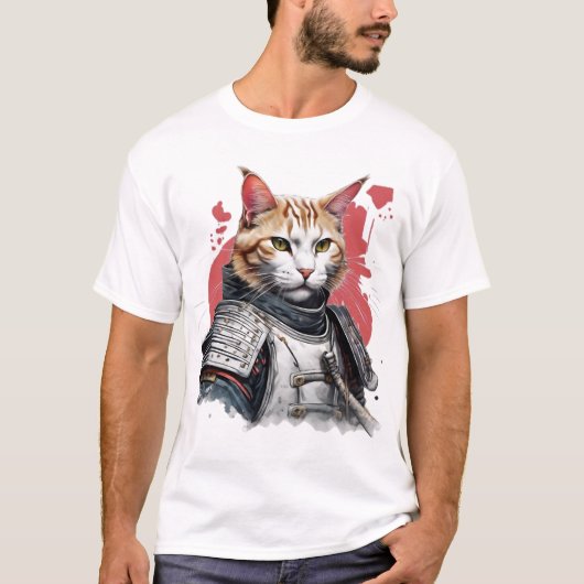 T-shirt Chat de Punk Samurai (Devant)