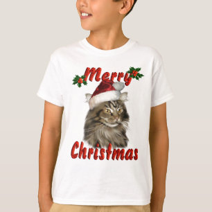 T-shirt Chat de ragondin du Maine de Joyeux Noël