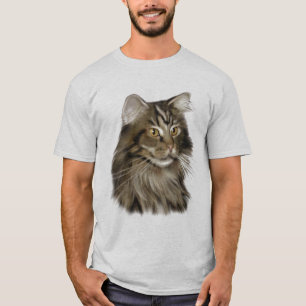 T-shirt Chat de ragondin tigré noir du Maine