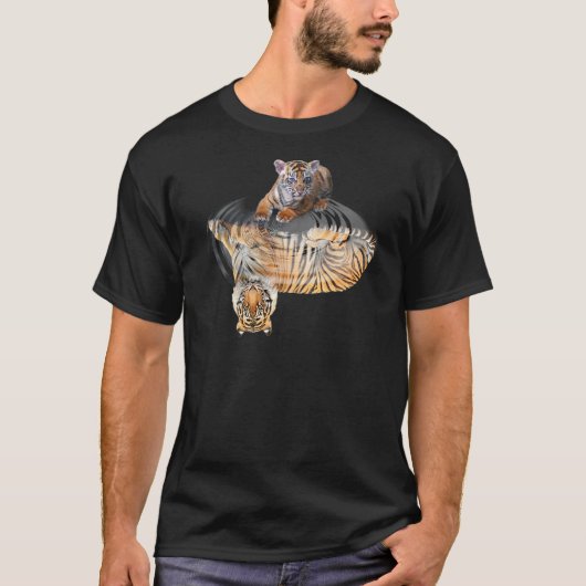 T-shirt Chat de réflexion de tigre pour chat ami (Devant)