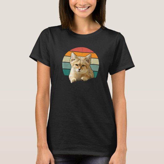 T-shirt Chat de sable Animaux de compagnie Rétro Hommes Fe (Devant)