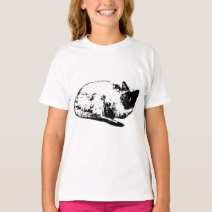 T-shirt Chat de saison hivernale, lové et content