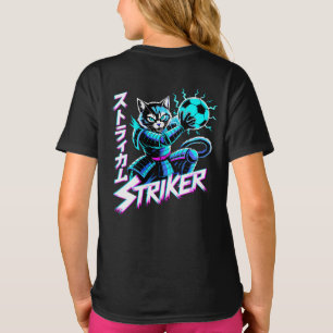 T-shirt Chat de Samouraï Cyberpunk Batteur pour les Joueur