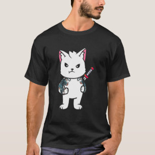 T-shirt Chat de Samouraï Ninja Japonais Ca Chat de Samoura