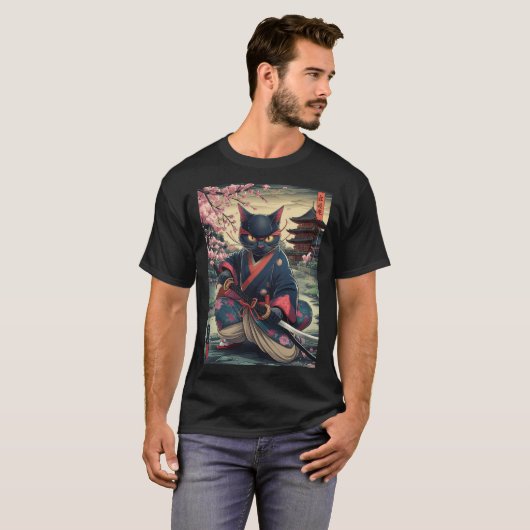 T-shirt Chat de Samurai (Devant entier)