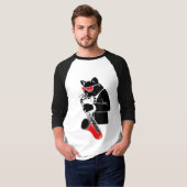 T-shirt Chat de saxophone ténor - rouge (Devant entier)
