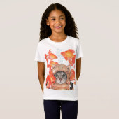 T-Shirt Chat de scaphandre parmi les poissons (Devant entier)