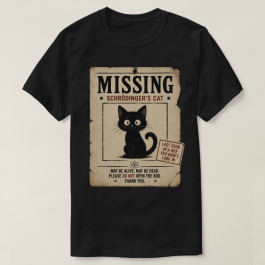 T-SHIRT CHAT DE SCHRÖDINGER (Design devant)