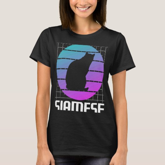 T-shirt Chat de Siamese rétro (Devant)