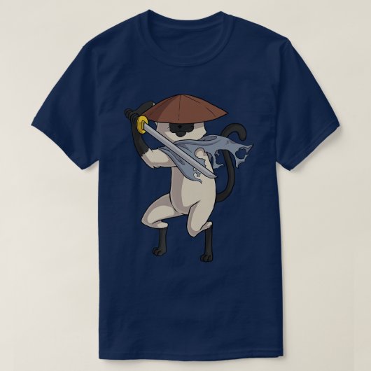 T-shirt Chat de Siamese Samurai (Design devant)