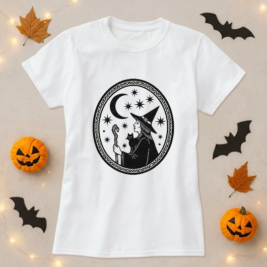 T-shirt Chat de sorcière Cauldron Cadeau Halloween