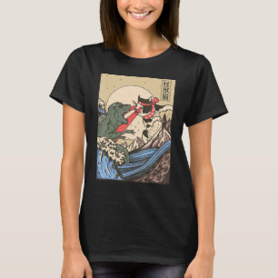 T-shirt Chat de style de combat Kaiju japonais vs monstre 