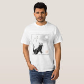 T-shirt Chat de style de Sumi-e (Devant entier)