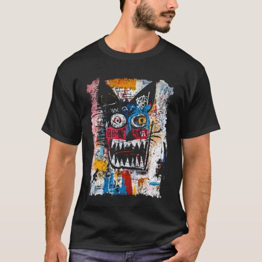 T-shirt Chat de style Pop Art graffiti 90s (Devant)