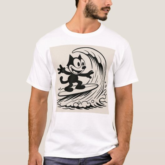T-shirt Chat de surf (Devant)