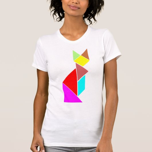 T-shirt chat de tangram (Devant)