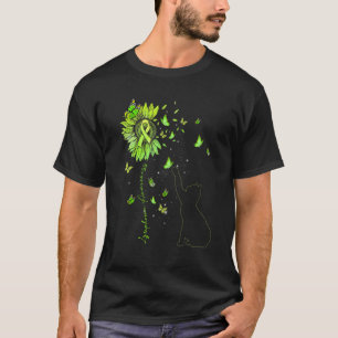 T-shirt Chat de tournesol Lime de ruban vert Lymphome sens