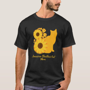 T-shirt Chat de tournesol maman mère Américain Chat de cou