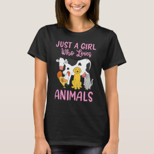 T-shirt Chat De Vache Chien De Poulet Juste Une Fille Qui 