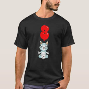T-shirt Chat de yoga mignon 8e anniversaire Fête de ball