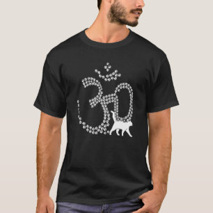 T-shirt Chat de yoga symbole Om Aum Ohm Symbole de méditat