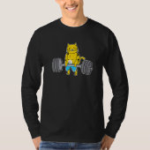 T-shirt Chat Deadlifter Powerlifter Hauteur de poids Chat (Devant)