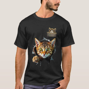 T-shirt Chat Déchiré Tissu Chatons Chatons Garçons & Fille