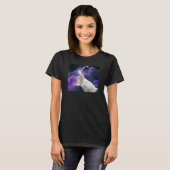 T-shirt Chat d'éclairage de l'espace de la galaxie (Devant entier)