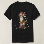 T-shirt Chat d'éclairage de Noël (Design devant)