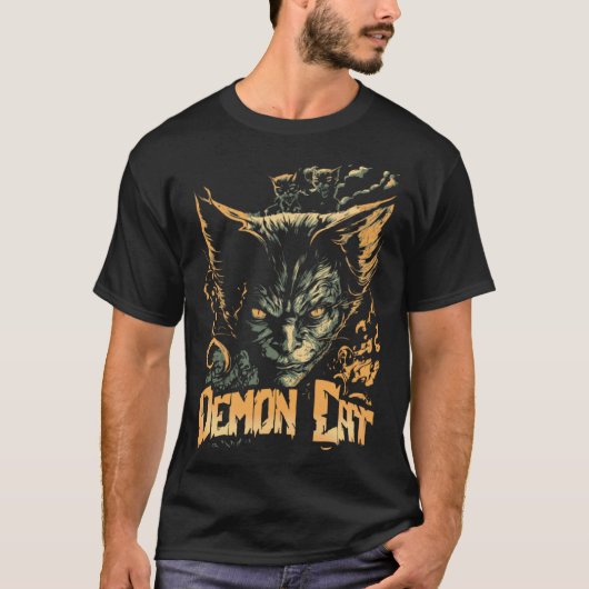 T-shirt Chat Démon Chat Méchant Sinistre Kitty (Devant)