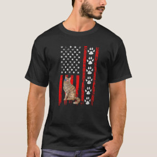 T-shirt Chat des forêts norvégiennes 4 juillet patriotique