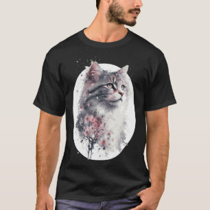T-shirt Chat des Forêts Norvégiennes Cerisier Japonais Sak