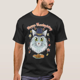 T-shirt Chat des Forêts Norvégiennes Je Bon Thanksgiving