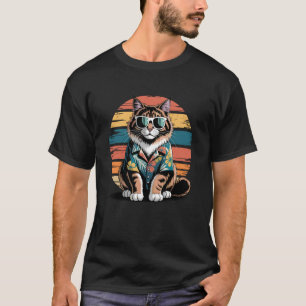 T-shirt Chat des Forêts Norvégiennes Lunettes de soleil Pl