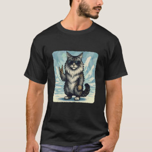 T-shirt Chat des Forêts Norvégiennes Lunettes de Soleil Ro