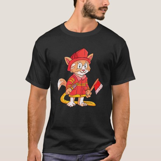T-shirt chat des pompiers (Devant)