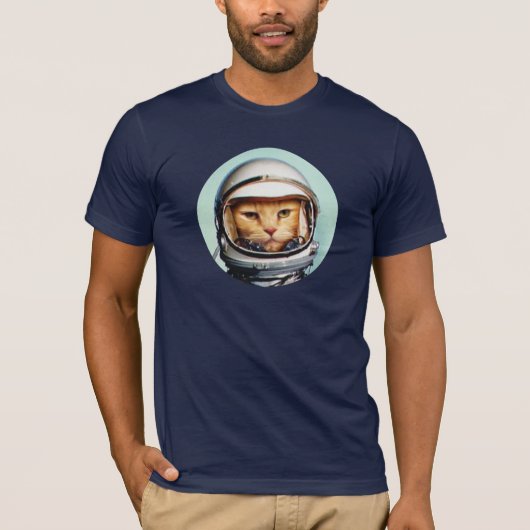 T-shirt Chat d'espace rétro (Devant)