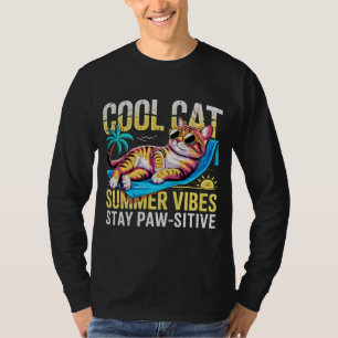 T-shirt Chat d'été Vibes de Plage Drôle Cadeau pou