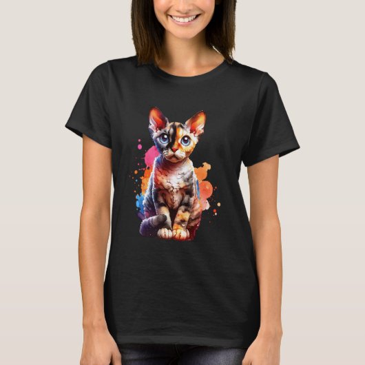 T-shirt Chat Devon Rex (Devant)