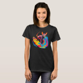 T-shirt Chat Devon Rex Surfant (Devant entier)
