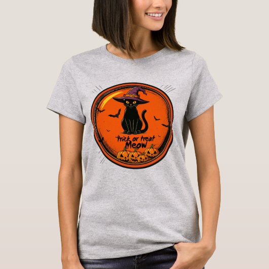 T-shirt chat d'Halloween (Devant)
