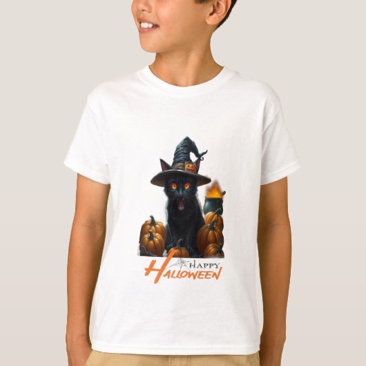 T-shirt Chat d'Halloween (Devant)