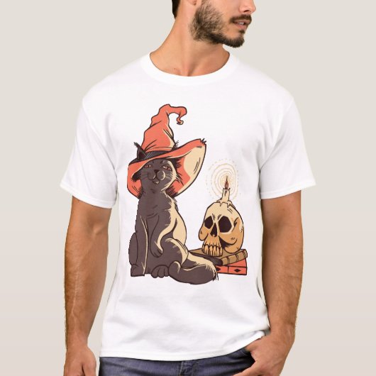 T-shirt chat d'Halloween (Devant)