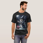 T-shirt Chat d'Halloween. (Devant entier)