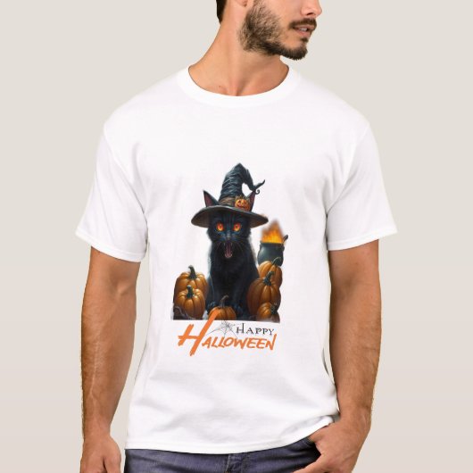 T-shirt Chat d'Halloween  (Devant)
