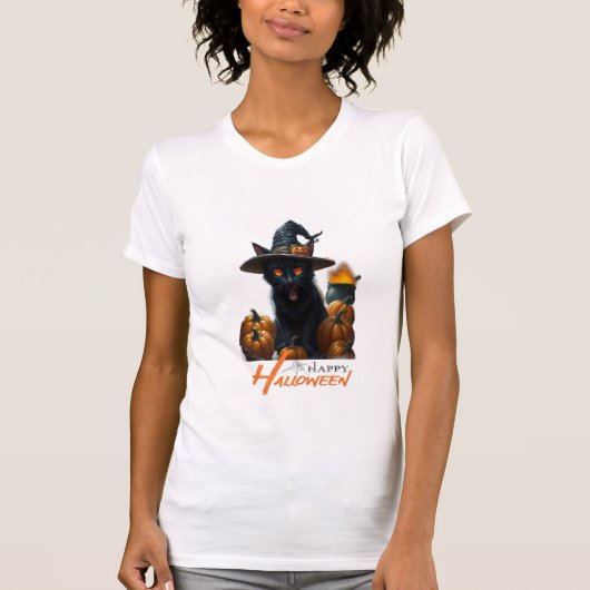 T-shirt Chat d'Halloween (Devant)