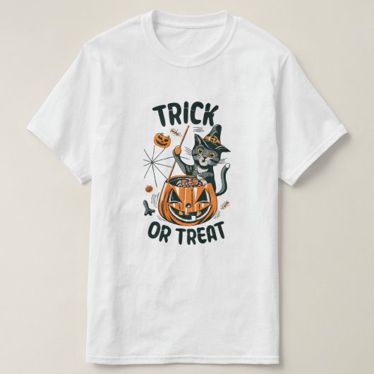 T-shirt Chat d'Halloween abstrait (Design devant)