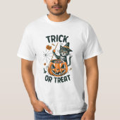 T-shirt Chat d'Halloween abstrait (Devant)