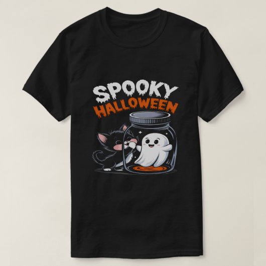 T-shirt Chat d'Halloween amusant et design Éffrayant Fun (Design devant)